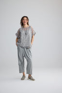 Luukaa Solenne Woven Top In Ash grey