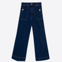 Vilagallo High Waisted Wide Leg Denim Trousers