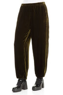 Grizas Velvet  Bubble Trouser In Green