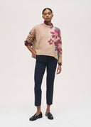 Rosso35 Camel Sweater With Floral Print
