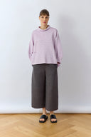 Yacco Maricard Cotton Jersey Blouse Sleeve Top In Lilac