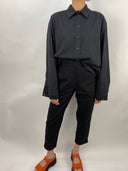 Nu Black Shirt With Organza Trim
