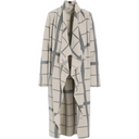 Henriette Steffenson Long Cardigan With Waterfall Collar In Clan Print Kit