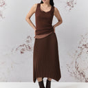 Marella Mllalpaca Pleated Skirt In Caramel
