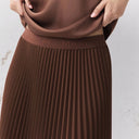 Marella Mllalpaca Pleated Skirt In Caramel