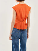 Marella Mllbazar Top-Woven Waistcoat In Orange
