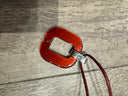XAVIER-DEROME Red Cord Blue Pendant