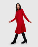 Alembika Red High Neck Jersey Dress