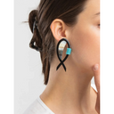Indira Buffalo Horn And Resin Earrings In Grey And Duck Egg