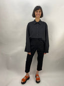 Nu Black Shirt With Organza Trim