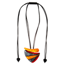 Prue By Zsiska Adjustable Necklace With Orange and Red Triangle Pendant