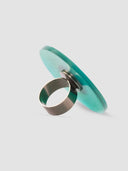 Indira Dyed Horn Ring Green
