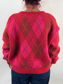 KnitKnit Short Sweater Rombi Red/Fuchsia