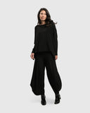 Alembika Black Jersey Balloon Trousers No Pocket