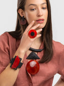 Indira Dyed Horn Bracelet Red