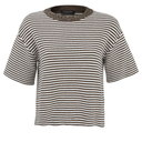 Margittes Short Sleeve Knitted Sweater In Brown/Cream