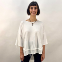 Philomena Christ White Sweater with Loose Knit Hem