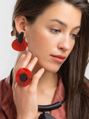 Indira Dyed Horn Ring Red