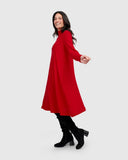 Alembika Red High Neck Jersey Dress