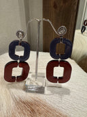 XAVIER-DEROME Double Earrings Blue/Red
