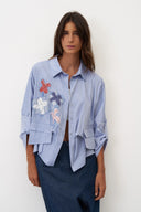 Bize Marmaro Embroidered Shirt In Baby Blue