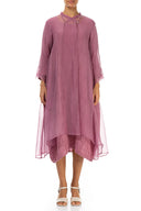 Grizas Long Silk Coat Dusky Pink