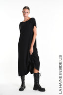 La Haine Black Dress with Side Ruching