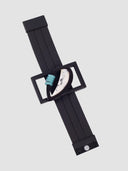 Indira Buffalo Horn And Resin Bracelet In Grey And Duck Egg