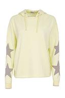 Naya Hooded Top With Contrast Cuff In Lemon