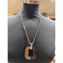 XAVIER-DEROME Silver Chain ,Black/Mink Pendant