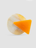 Indira Buffalo Horn And Resin Ring In Neutral And Orange