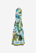 Sara Roka Dress In Watercolour Palms