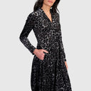 Alembika Velvet Dress In Grey Leopard