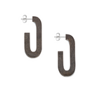 Branch Grey Natural Buffalo Horn Oval Hoop Earrings