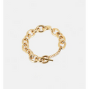 Zag Gold Link Bracelet With T Bar