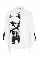 Naya Black and White Placement Print Shirt