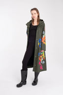 One Node Waterproof Raincoat In Rosemaling Olive