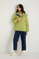 Sahara Showerproof Boxy rain jacket In Lime