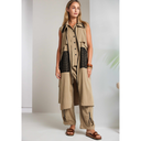 Naya Pull On Trousers With Zip Cuff Hem In Tan