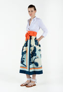 Sara Roka Dress In Blue Heron And White