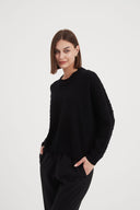Tirelli Textured Spot Knit in Black