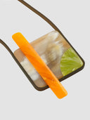 Indira Square Buffalo Horn And Resin Necklace In Orange