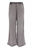 Naya Washed Effect Wide Leg Trousers In Granite