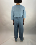 OSKA Pinstripe Linen Trousers with Tie Belt in Air