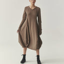 Kedziorek Long Sleeve Dress In Taupe
