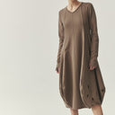 Kedziorek Long Sleeve Dress In Taupe