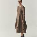Kedziorek Long Sleeve Dress In Taupe