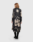 Alembika Black and Ivory Multi Print Silky Dress
