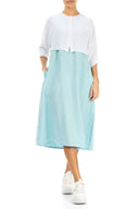 Grizas Short Linen Cardigan In White
