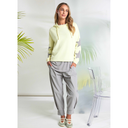 Naya Hooded Top With Contrast Cuff In Lemon